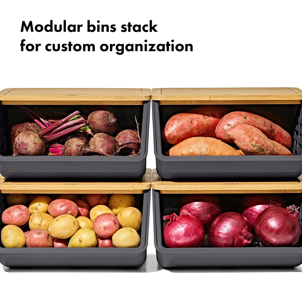 OXO Produce Saver inner basket promotes airflow to reduce moisture buildup