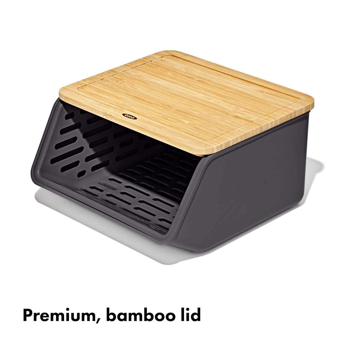 OXO Good Grips bin with stackable lid saves pantry space