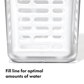 OXO Good Grips Produce Saver hinged-lid opens easily during meal prep.