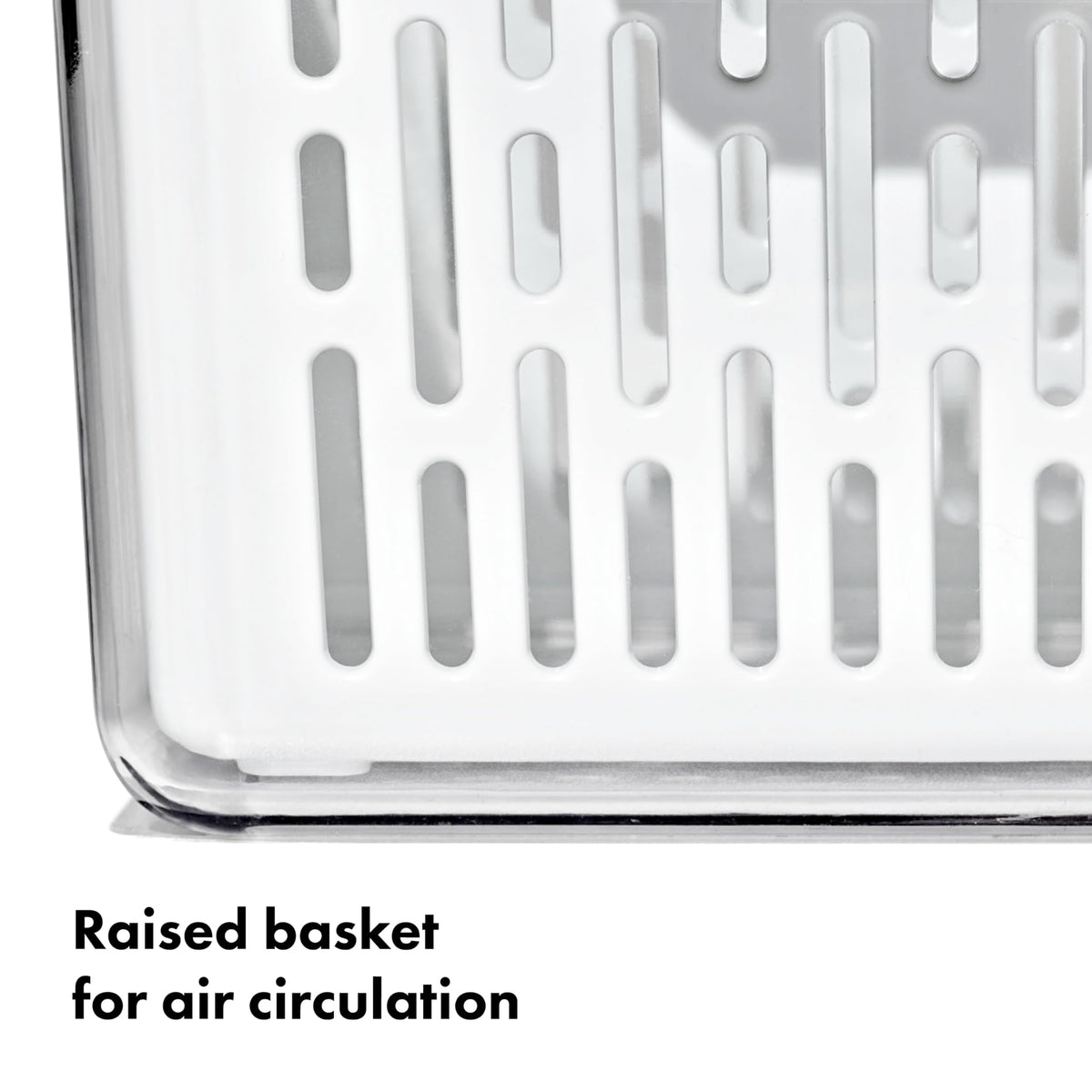 OXO Good Grips Produce Saver pivoting lid provides easy access.