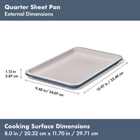 OXO Good Grips storm blue pan in use for salmon or rolls