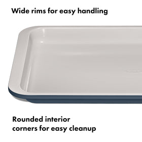 OXO Good Grips storm blue square rolled edge adds structure and durability