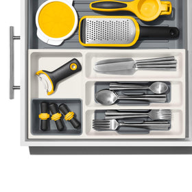 Removable trays lift out for thorough cleaning and quick resetting.