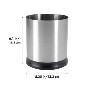 OXO Good Grips rotating utensil holder keeps utensils upright with contoured bottom.