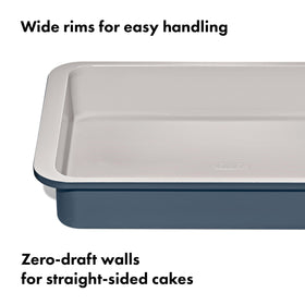 OXO Good Grips rounded interior corners ease cleaning and batter release