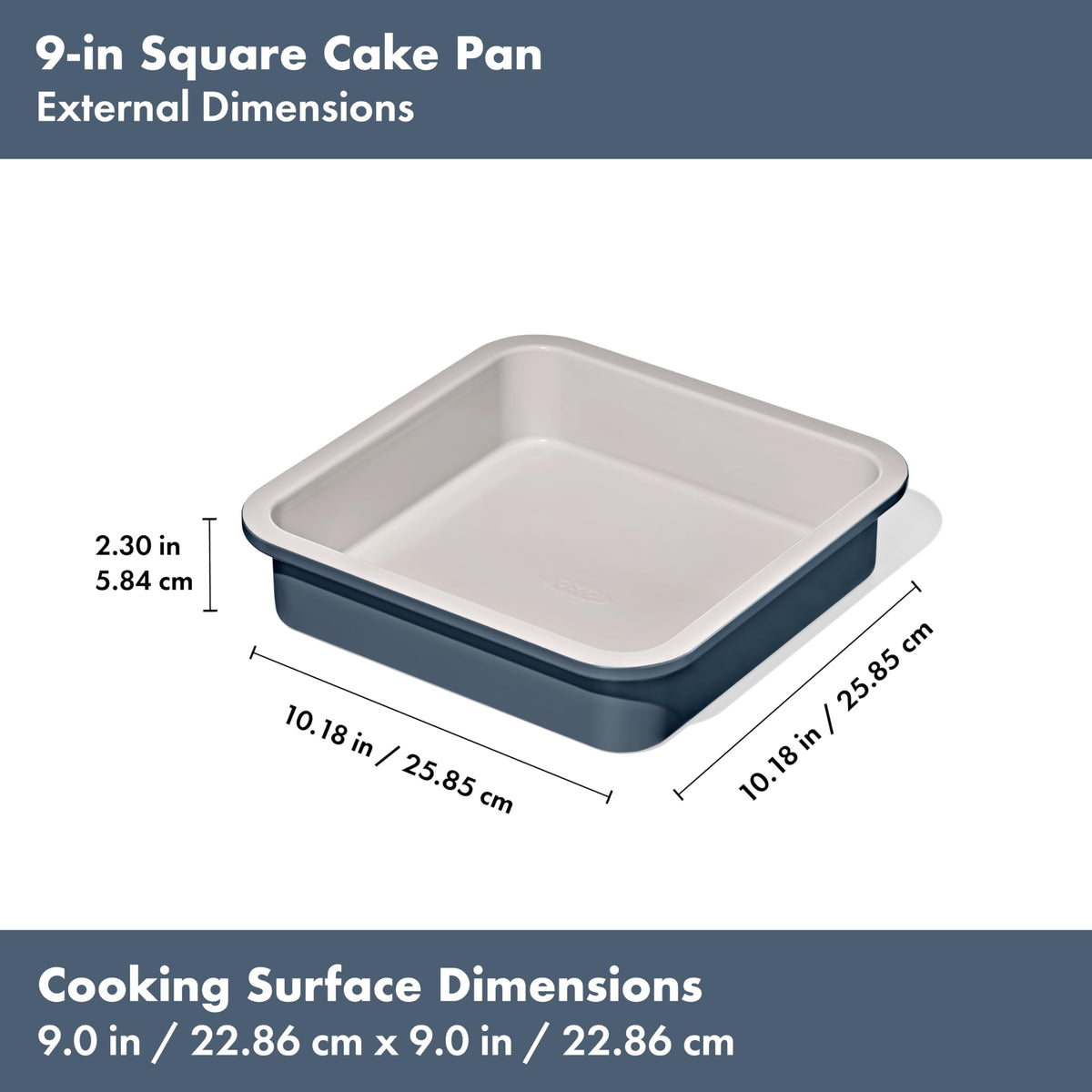 OXO Good Grips rounded interior corners, easier cleaning and release.