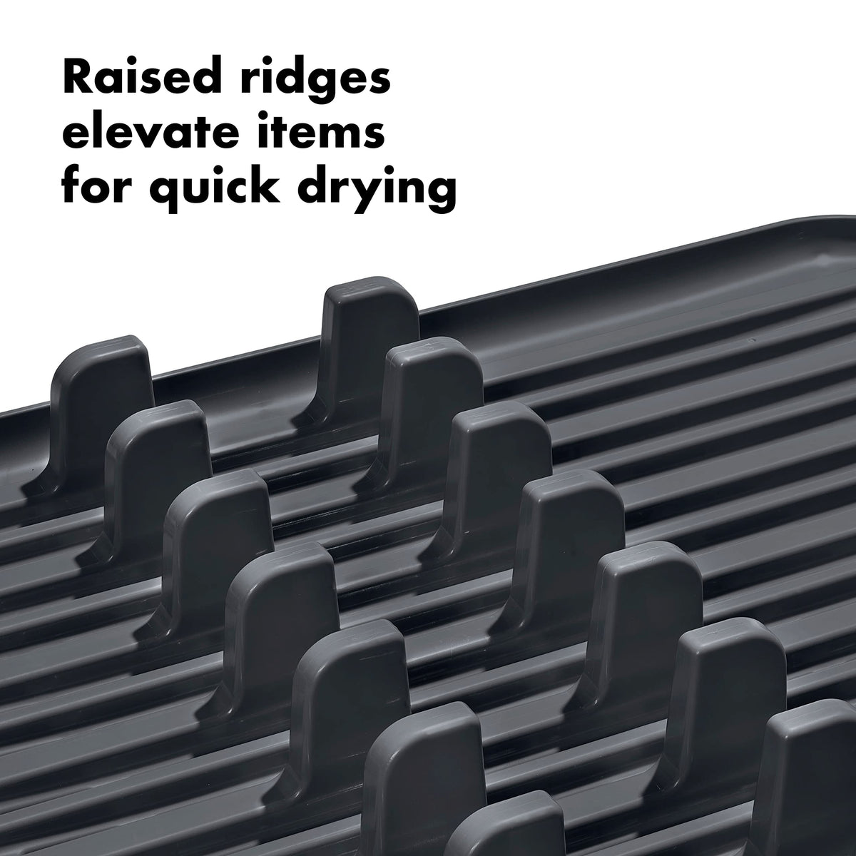OXO Good Grips rustproof aluminum dish rack plate holders keep plates upright after washing