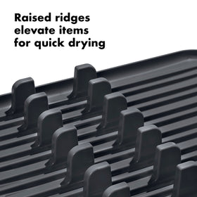 OXO Good Grips rustproof aluminum dish rack plate holders keep plates upright after washing