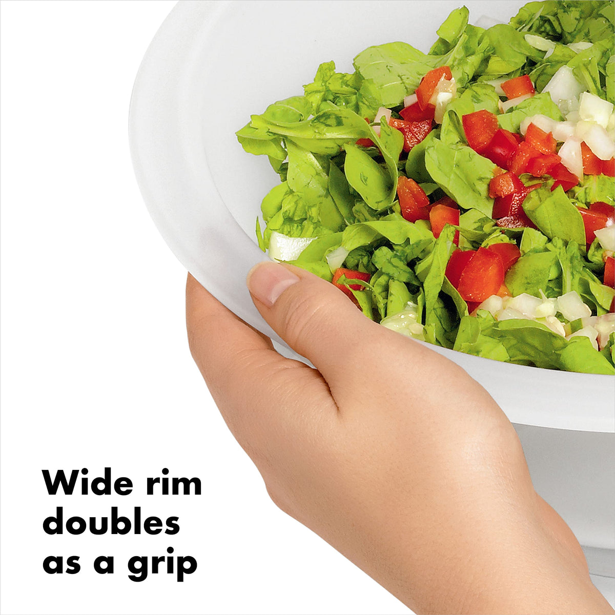 OXO Good Grips Salad Chopper with Bowl compact design for easy storage.