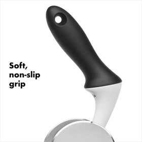 OXO Good Grips Salad Chopper demonstrates bowl rim grip for rotating chopping motion.