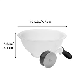OXO Good Grips Salad Chopper highlights stainless steel blades for precise slicing.