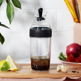 OXO Good Grips Shaker remains leakproof and dishwasher safe for tidy cleanup.