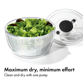 OXO Good Grips Salad Spinner basket doubles as a colander for drip-free rinse