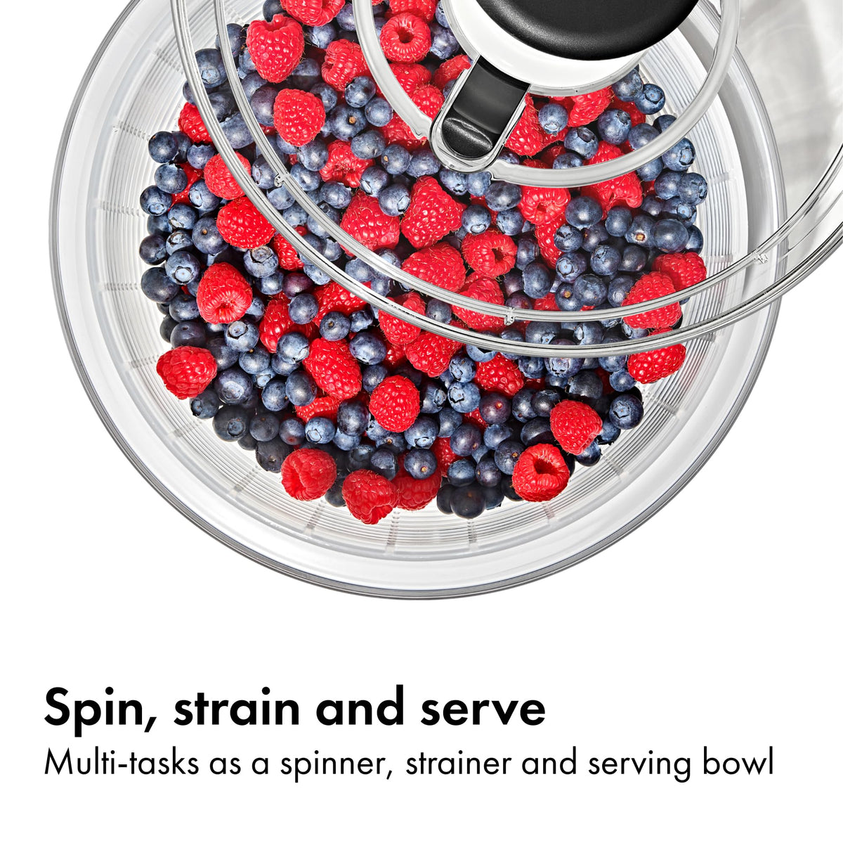OXO Good Grips Salad Spinner non-slip base keeps it steady during use