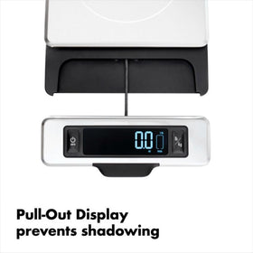 The OXO Good Grips scale in stainless steel resists fingerprints for a clean look