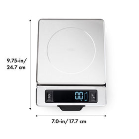 OXO Good Grips unit conversion lets you switch between oz, lb, g, and kg