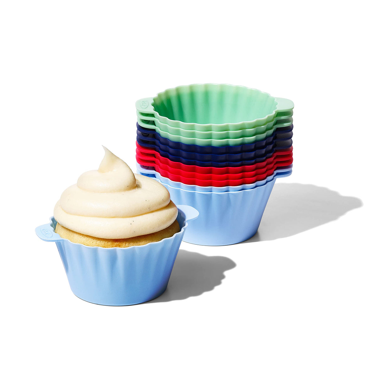 OXO Good Grips silicone baking cups pack 12, reusable and non-stick for easy cupcake release