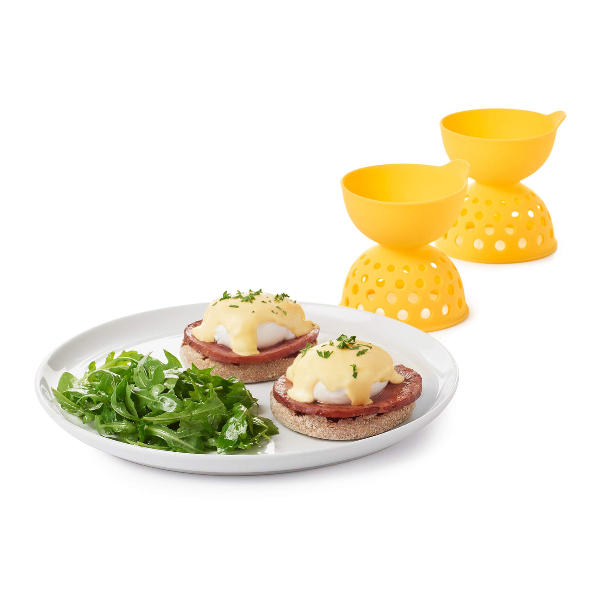 OXO Good Grips yellow egg poacher ready for dishwasher cleaning