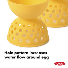 OXO high-heat resistant egg poacher ready for easy cleaning