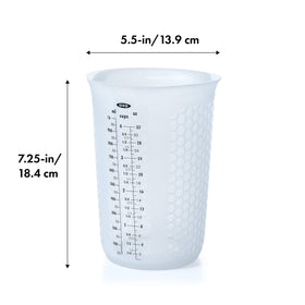 OXO Good Grips honeycomb-pattern exterior keeps hands cool for safe handling.