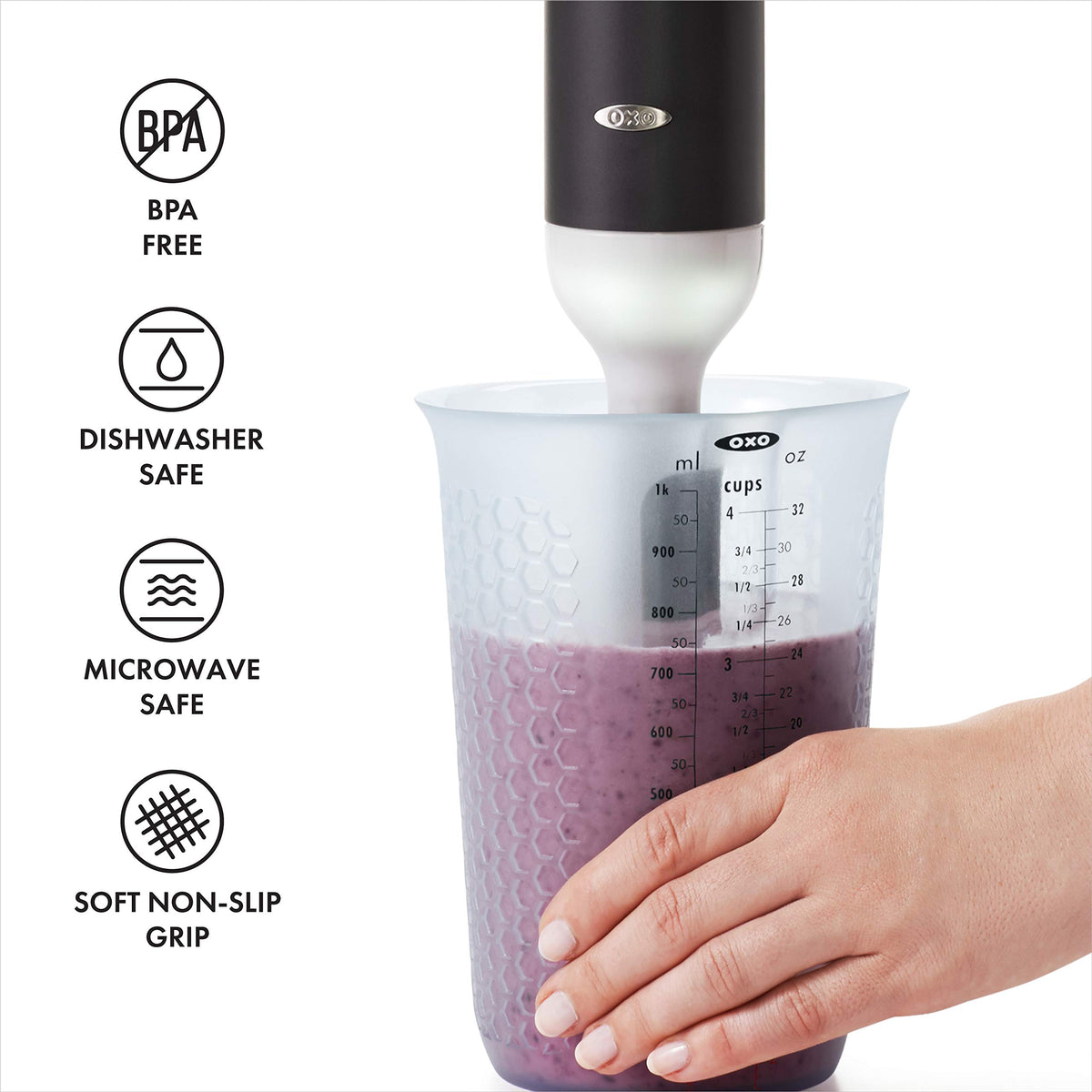 OXO Good Grips 4-cup silicone cup is microwave-safe for melting butter.