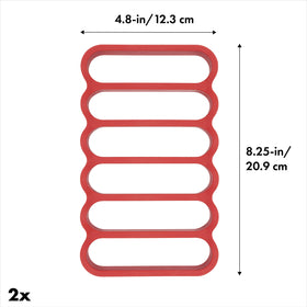 OXO red 2-pack silicone racks keep fat away from food during roasting