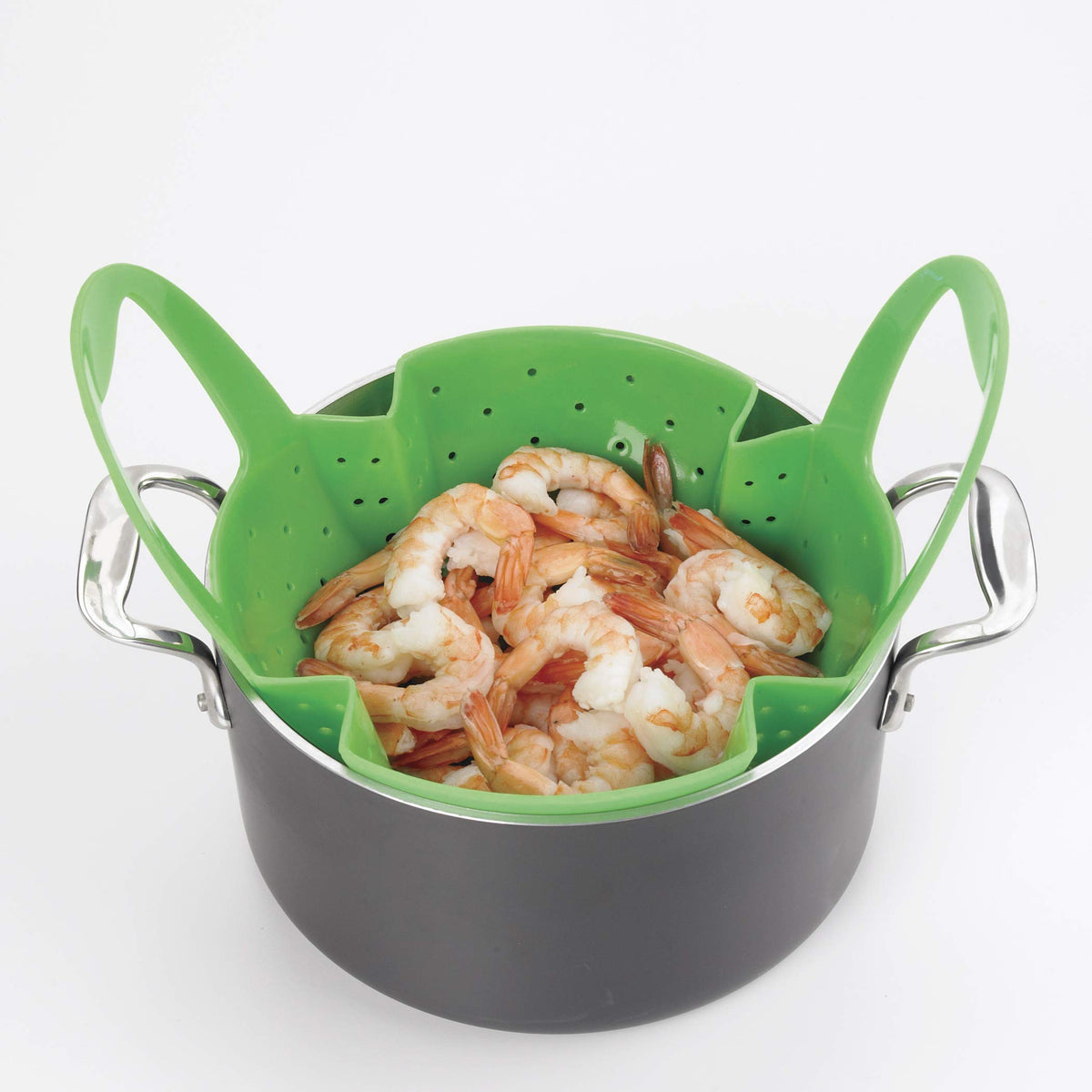 Oxo Good Grips silicone steamer is dishwasher safe for quick cleanup.