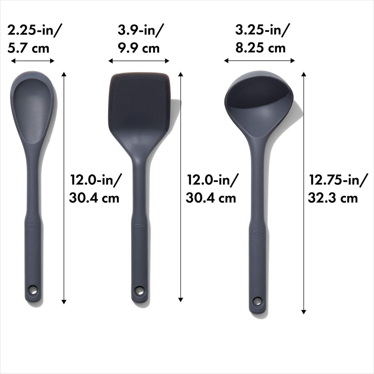 OXO Good Grips silicone spoon ideal for stirring and tasting with control.