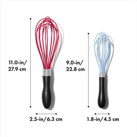OXO Good Grips 11-inch silicone whisk for batters and whipped cream.