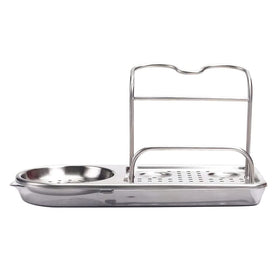 OXO Good Grips sink caddy with perforated base aids drying of items.