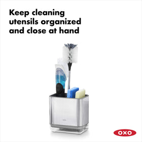 Close-up of divider in OXO Good Grips Sinkware Caddy highlighting ventilation