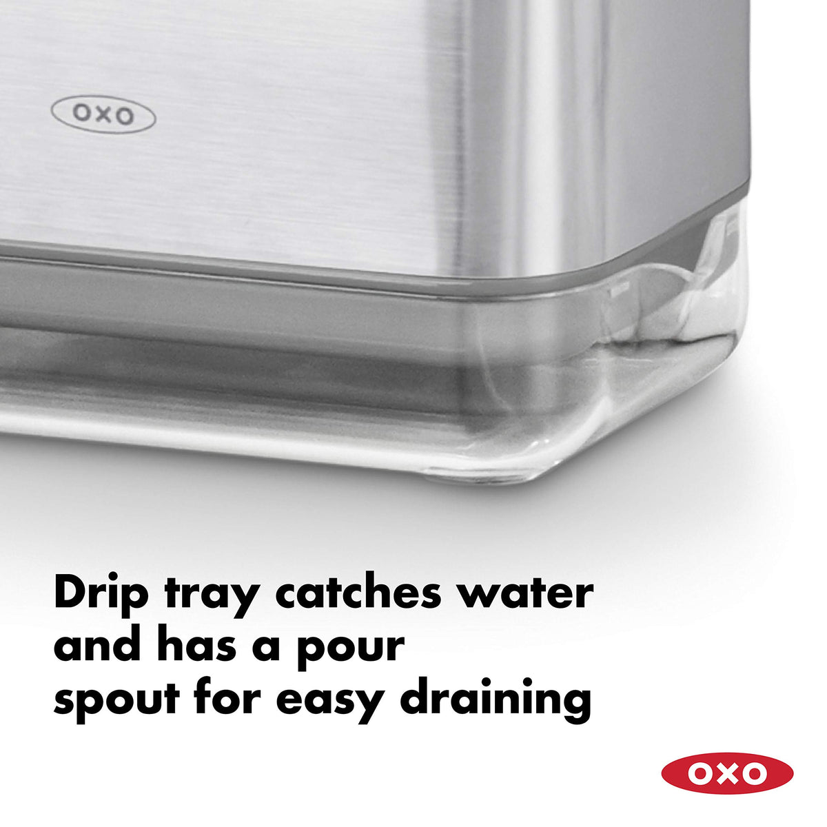 Two sponges and a dish brush organized in OXO Good Grips Sinkware Caddy