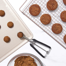 OXO Good Grips small cookie scoop yields 2-inch cookies.