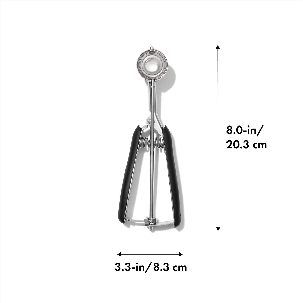 OXO Good Grips small cookie scoop shows 2 tsp portion.
