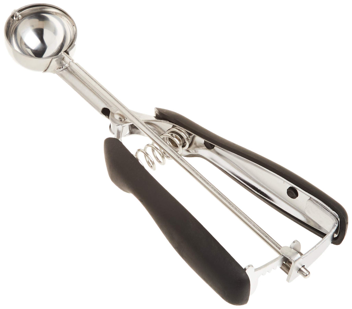 OXO Good Grips small cookie scoop with soft grip handle.
