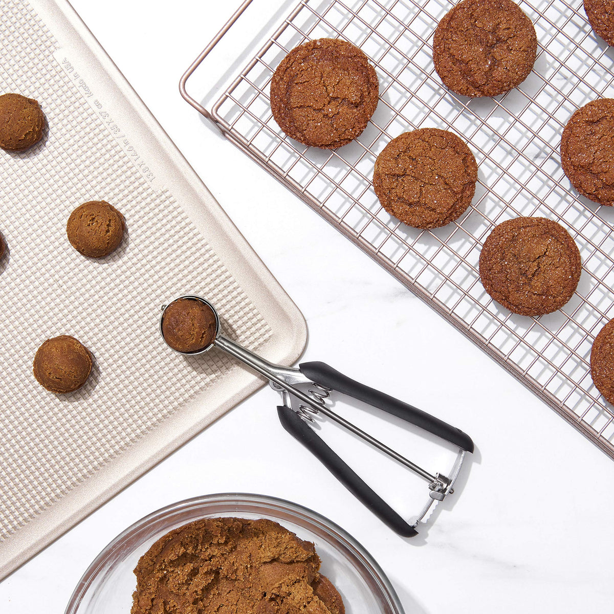 OXO Good Grips small cookie scoop kitchen scene.