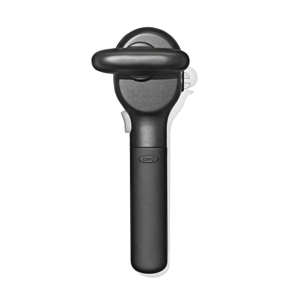 OXO Good Grips Smooth Edge Can Opener in side-cut mode for safe, clean opening.