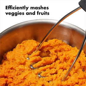 OXO Good Grips soft non-slip handle reduces hand fatigue during mashing.