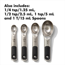 Soft non-slip handles provide a secure grip while measuring.