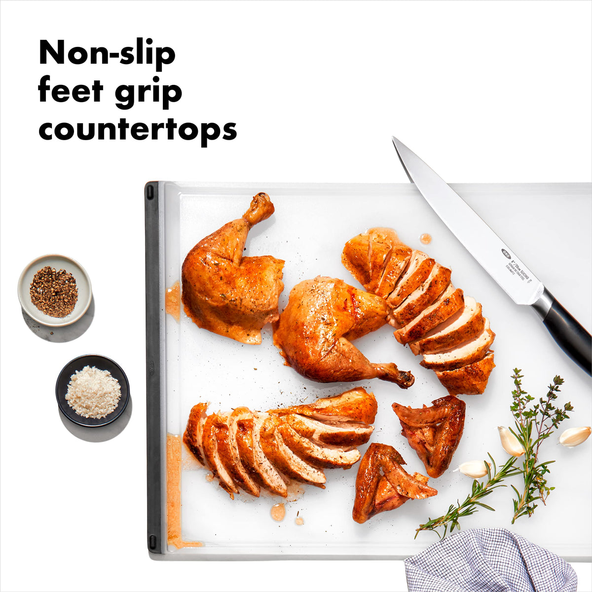OXO Good Grips soft tapered edges form comfortable carrying handles