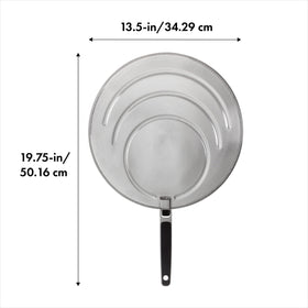 OXO Good Grips Splatter Screen with folding handle stores flat and contains grease