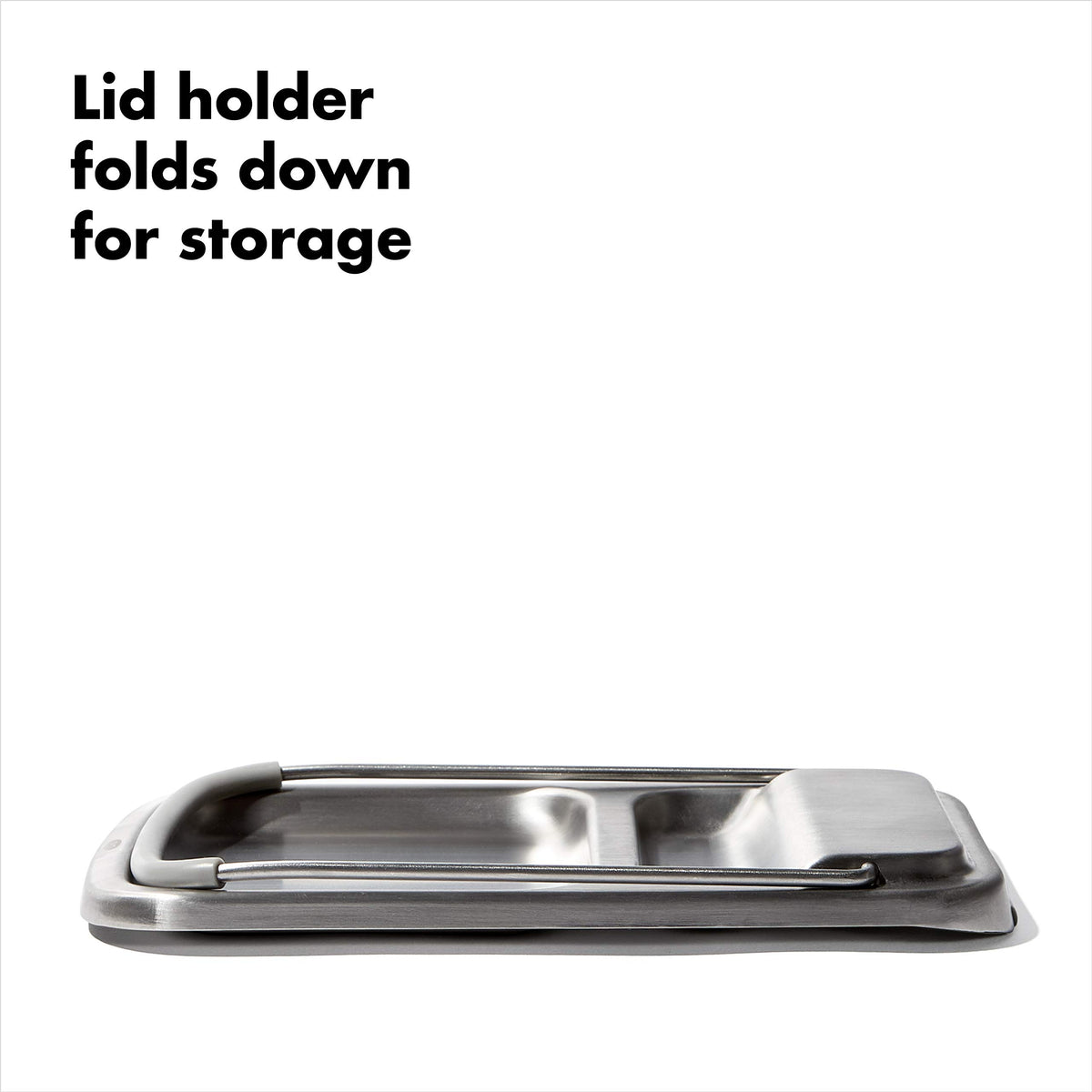 OXO Good Grips spoon rest fold-down lid holder for compact storage