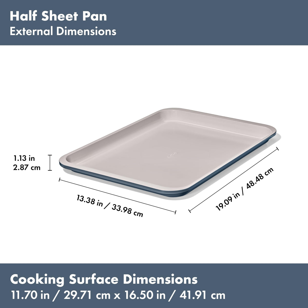 OXO Good Grips square-rolled edge in storm blue for added structure and handling control.