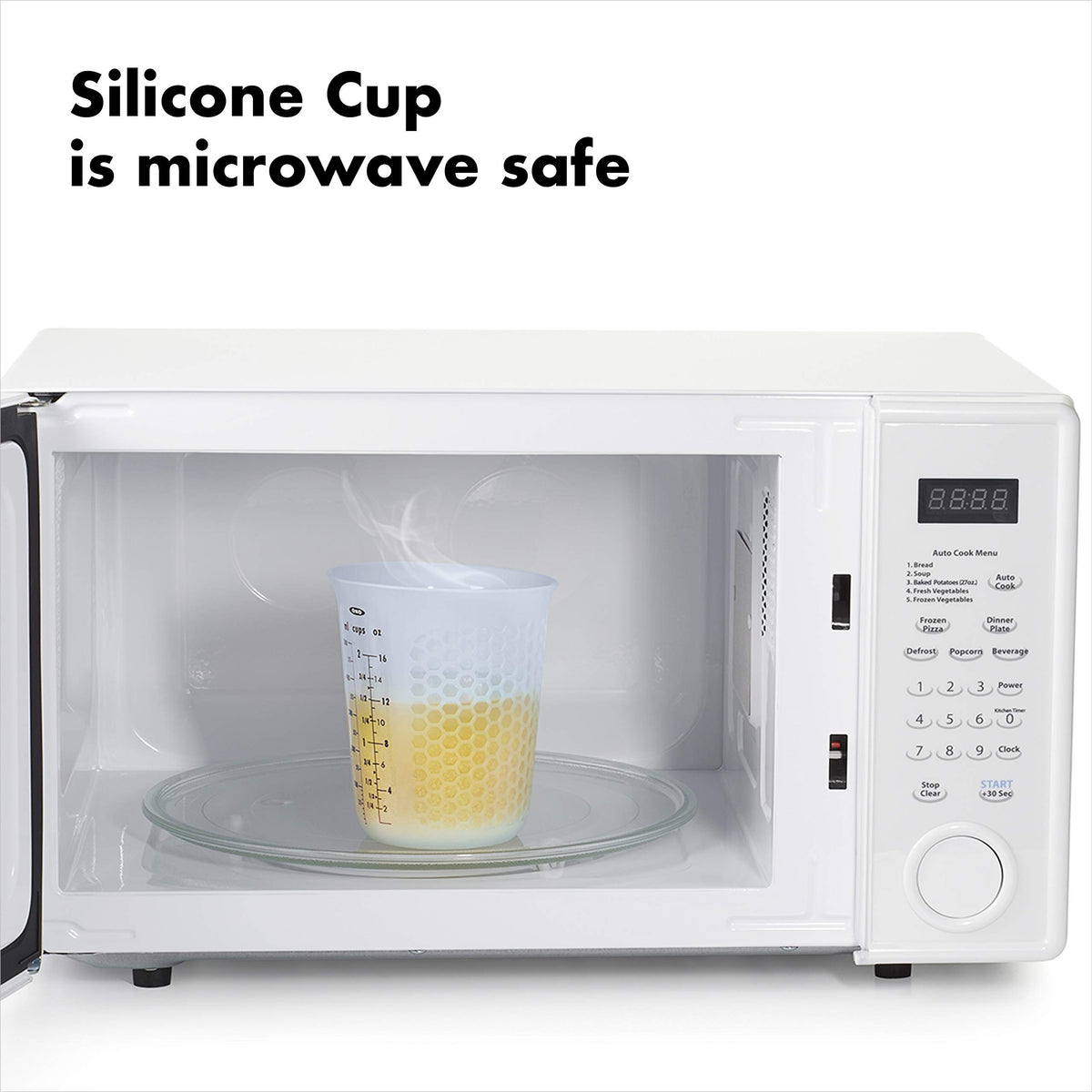 OXO Good Grips butter-melting cup supports safe microwave warming