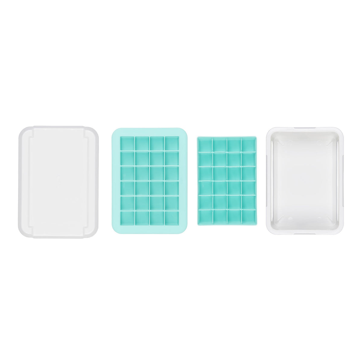 OXO Good Grips stackable ice trays neatly stored in freezer
