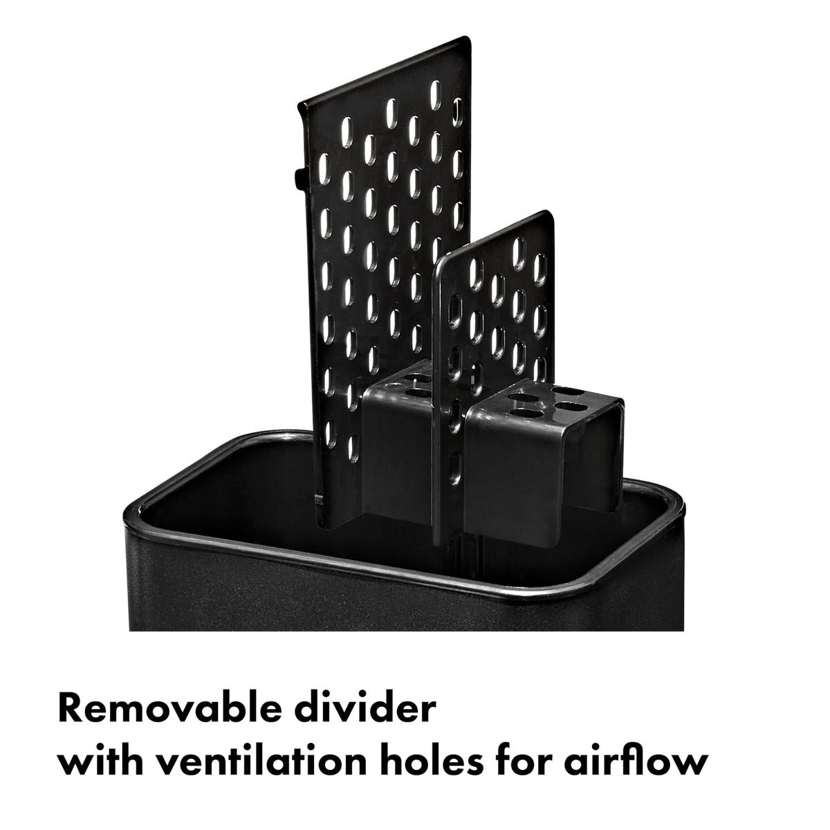 OXO Good Grips sink caddy divider removed to create one open storage space.
