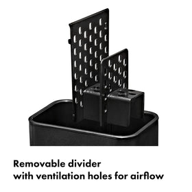 OXO Good Grips sink caddy divider removed to create one open storage space.