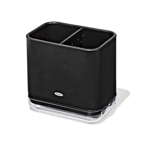 OXO Good Grips stainless sink caddy top view keeps sponges organized and within reach.