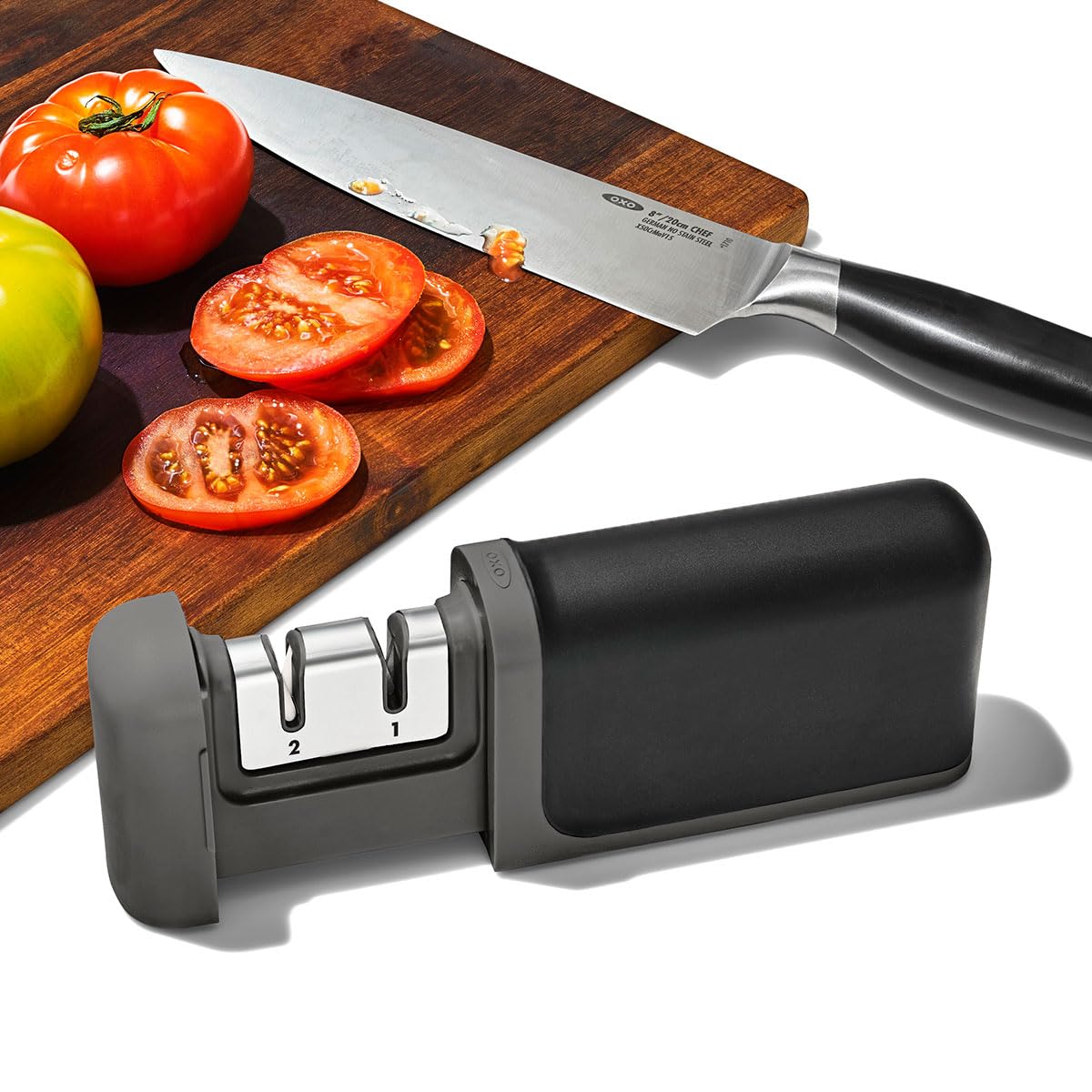 OXO Good Grips stainless steel accents add style in the kitchen.