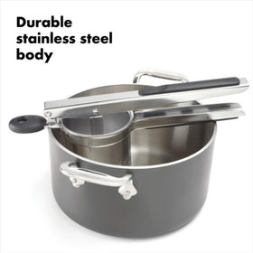 OXO Good Grips stainless-steel body ensures durability and even pressure